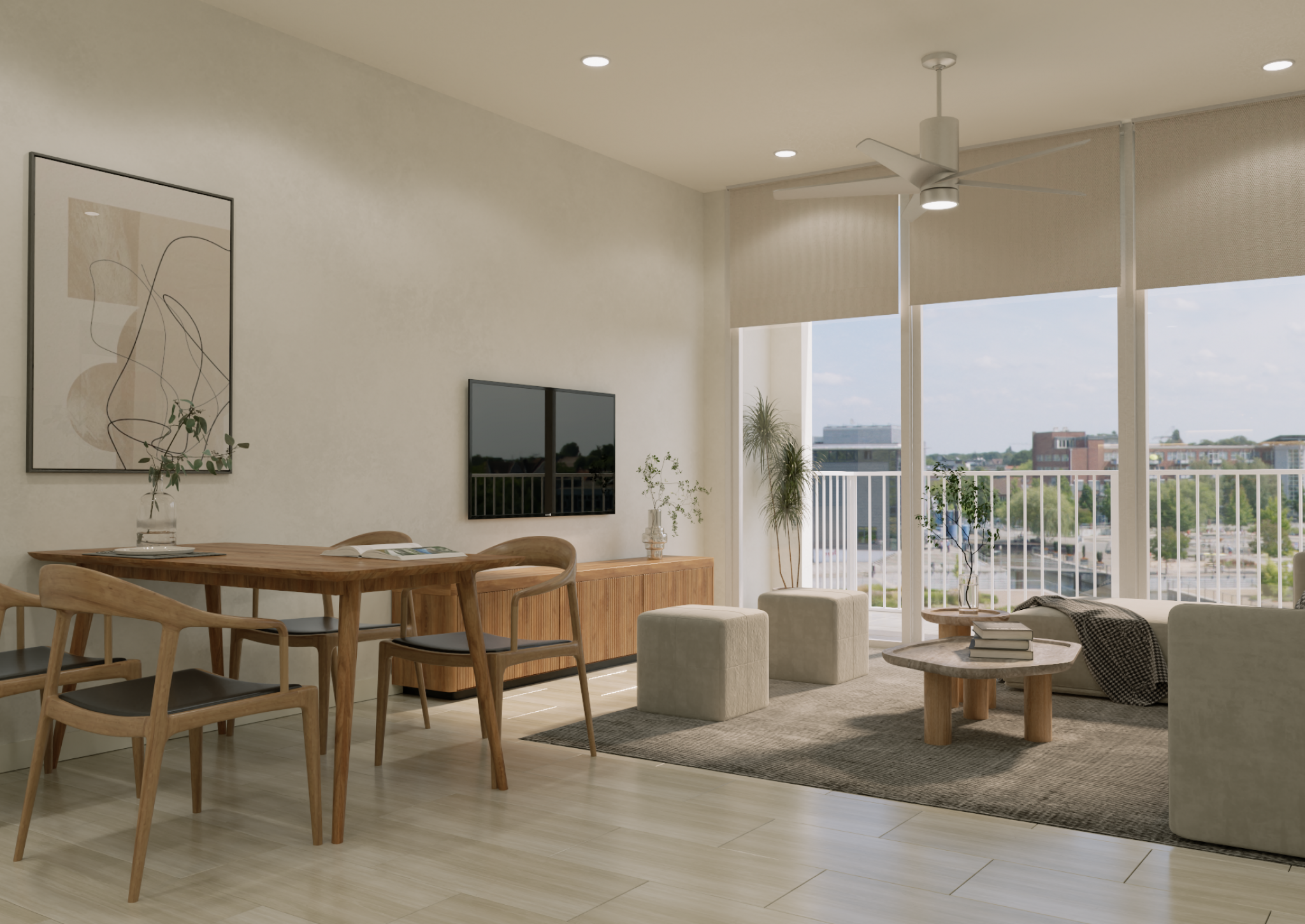 The Vue at Charlotte, NC - living room and kitchen