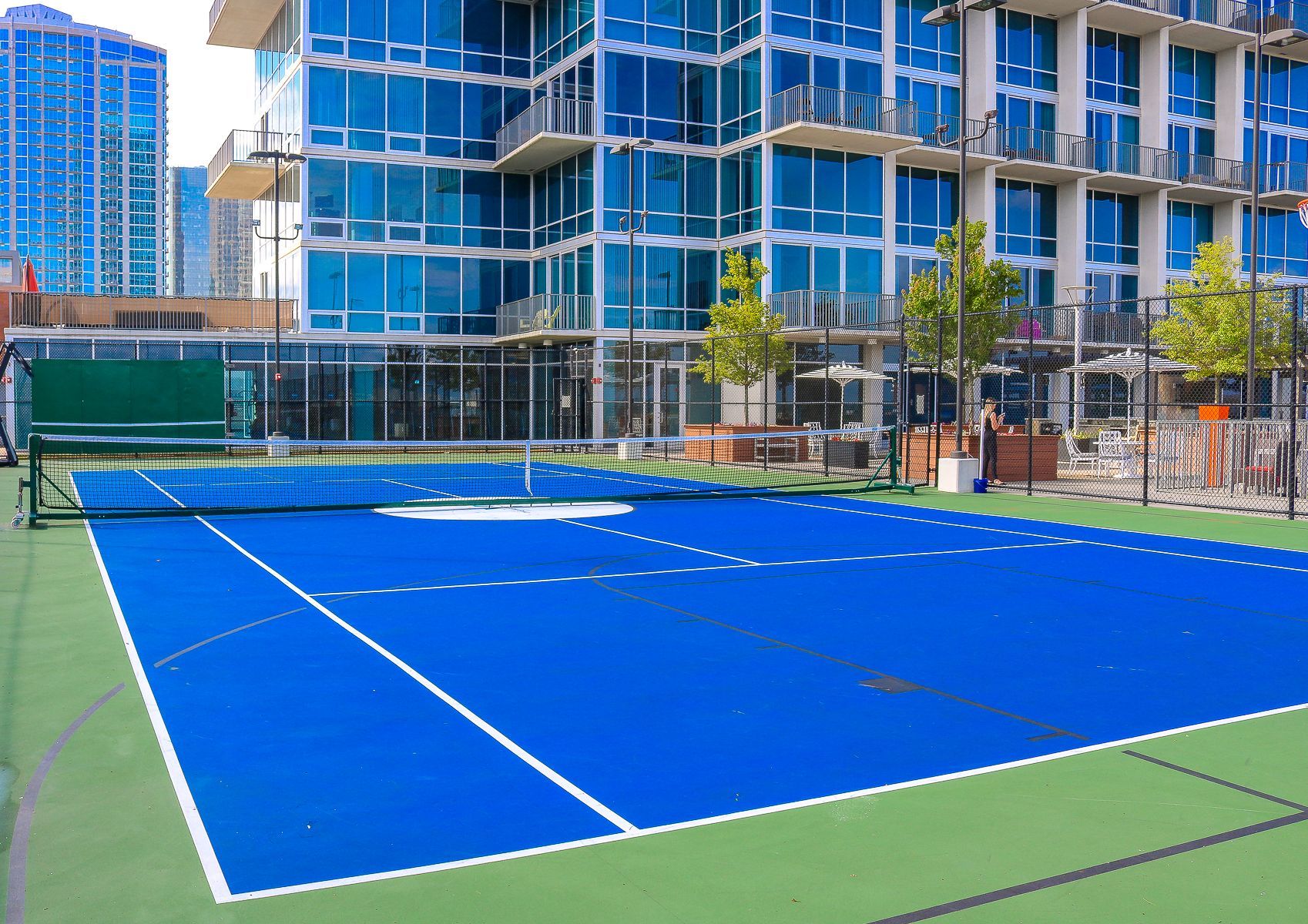 The Vue Charlotte tennis court on 8th floor high rise