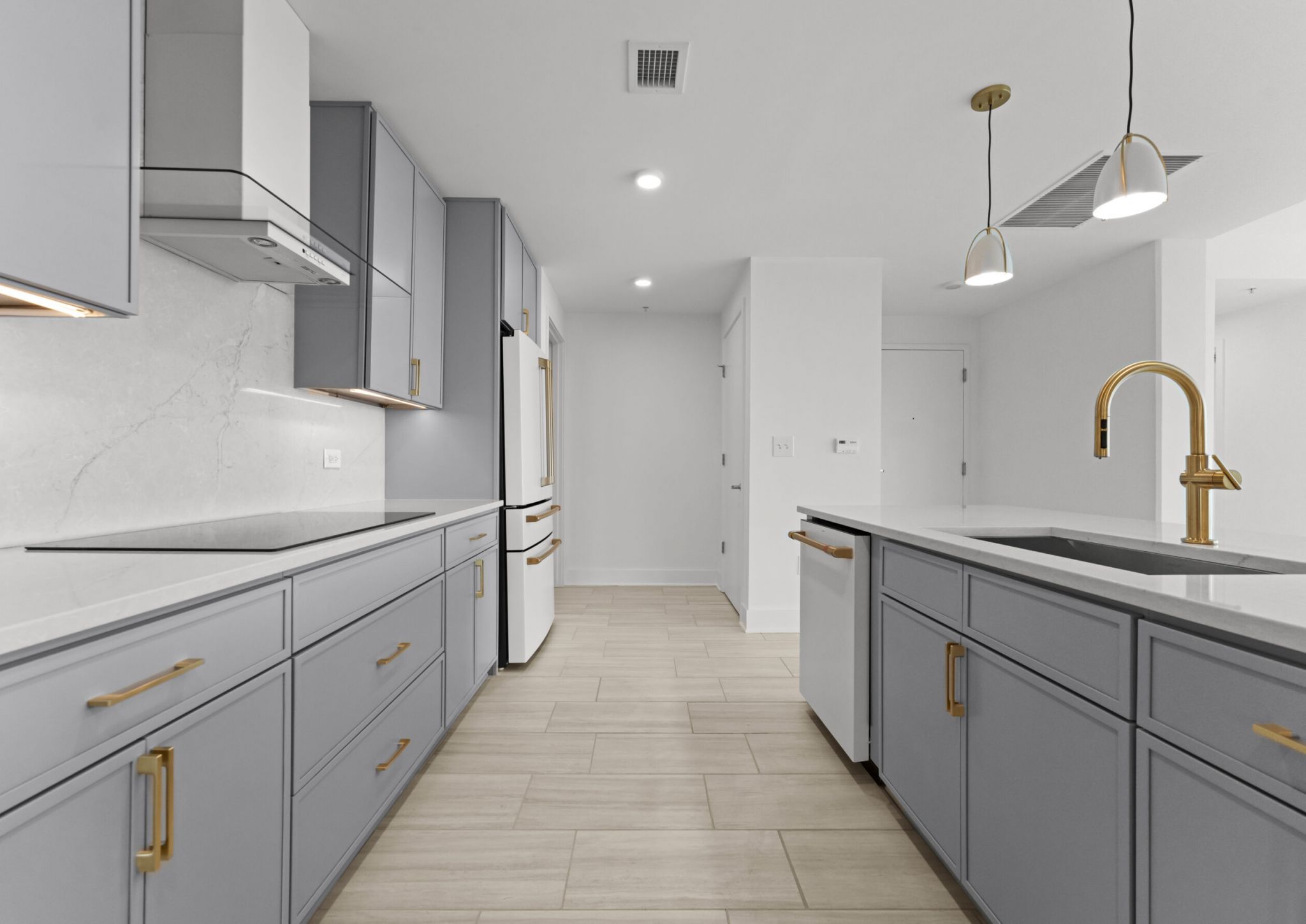 Spacious open kitchen at The Vue apartments